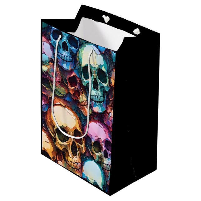 Bolsa De Regalo Mediana Calaveras Funky (Angulo Anverso)