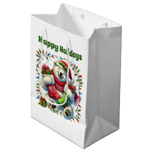 Bolsa De Regalo Mediana Calcetín polar personalizable Navideño festivo oso
