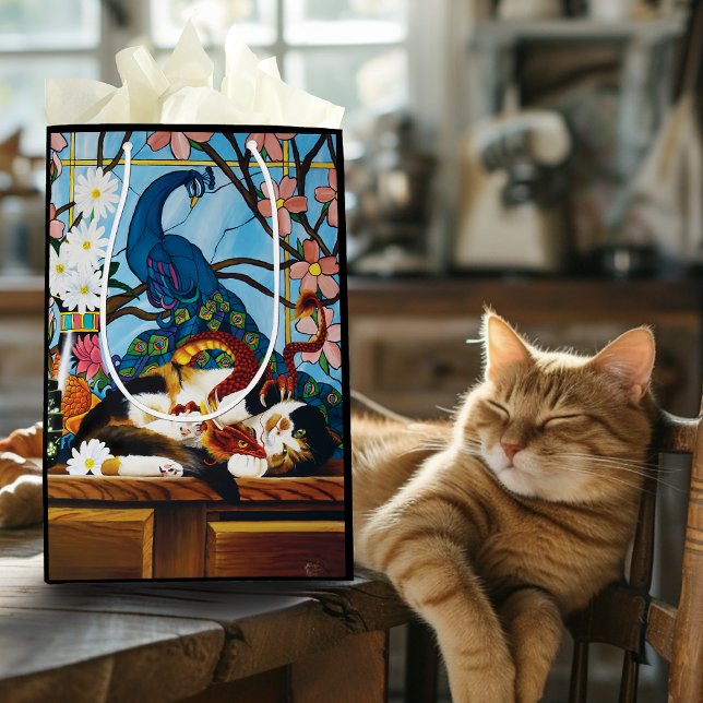 Bolsa De Regalo Mediana Calico Cat Dragon Red (Subido por el creador)