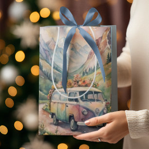 Bolsa De Regalo Mediana Camioneta acuarela con regalo de placa de licencia