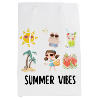 Bolsa De Regalo Mediana camiseta de vibraciones de verano lindas para niño