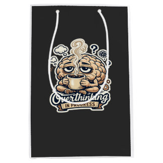 Bolsa De Regalo Mediana Camiseta Divertida Pensando en Exceso en Progreso