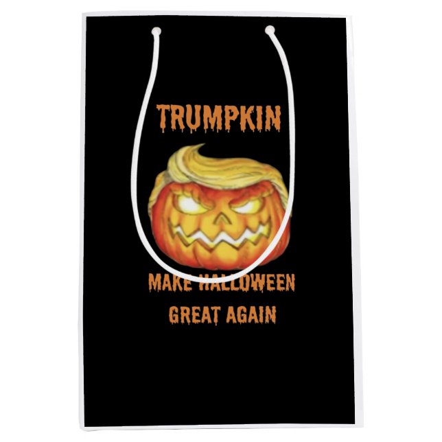 Bolsa De Regalo Mediana Camiseta, Trumpkin, clásico de Halloween (Anverso)