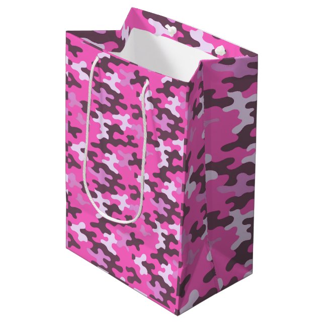 Bolsa De Regalo Mediana Camo Rosa (Angulo Anverso)