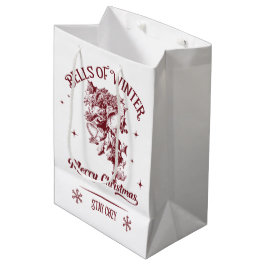 Bolsa De Regalo Mediana Campanas de Navidad Vintage de Invierno