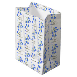 Bolsa De Regalo Mediana Campanillas Azules Lindas Blancas