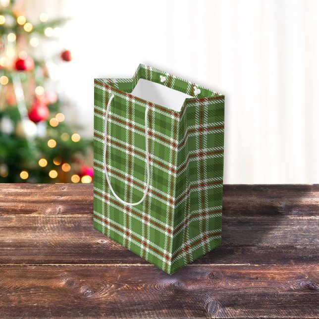 Bolsa De Regalo Mediana Campesina de vacaciones verdes rusticas para navid (Subido por el creador)