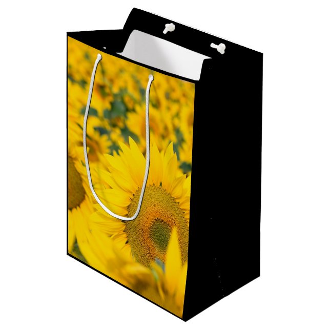Bolsa De Regalo Mediana Campo amarillo de girasoles, fotografía (Angulo Anverso)