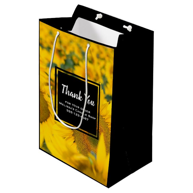 Bolsa De Regalo Mediana Campo amarillo de los girasoles (Angulo Anverso)