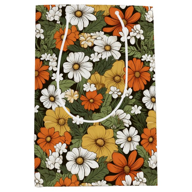 Bolsa De Regalo Mediana Campo de flores (Anverso)