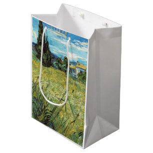 Bolsa De Regalo Mediana Campo de Trigo Verde Vincent van Gogh