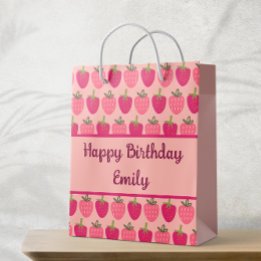 Bolsa De Regalo Mediana Campos de fresa deslumbrante
