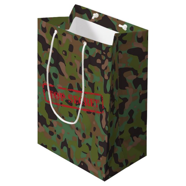 Bolsa De Regalo Mediana Camuflaje GI Secreto celebró la fiesta de cumpleañ (Angulo Anverso)