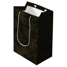 Bolsa De Regalo Mediana Camuflaje marrón oscuro verde bosque rico terroso