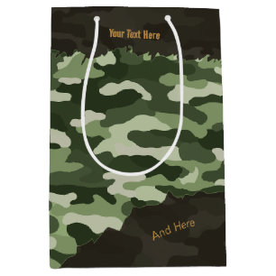 Bolsa De Regalo Mediana Camuflaje verde robusto personalizado