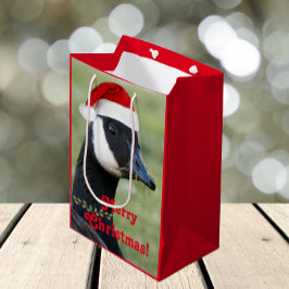 Bolsa De Regalo Mediana Canadá Goose con vacaciones de Red Santa Hat