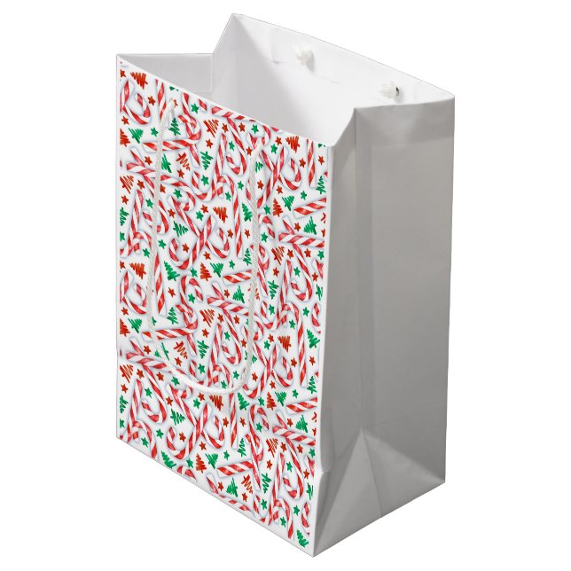 Bolsa De Regalo Mediana Candy Cane Sweetness (Angulo Anverso)