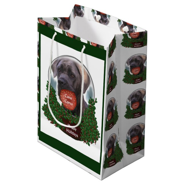 Bolsa De Regalo Mediana Cane Corso Navidades (Angulo Anverso)
