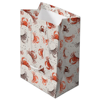 Bolsa De Regalo Mediana Cangrejos - Patrón de acuarela