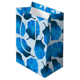 Bolsa De Regalo Mediana Canna Tropicanna Las hojas tropicales en azul