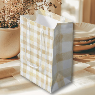 Bolsa De Regalo Mediana Cannoli Cumpleaños Neutral Beige Italiano para Bab