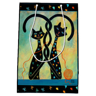 Bolsa De Regalo Mediana Caos controlado del gato negro - bolso de encargo