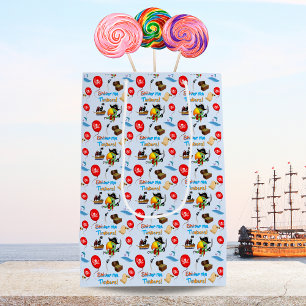 Bolsa De Regalo Mediana Capitán Loro Tesoro Pirata