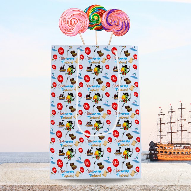 Bolsa De Regalo Mediana Capitán Parrot Treasure Pirate (Subido por el creador)
