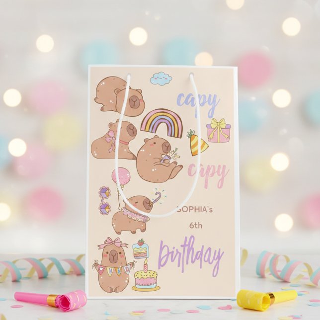 Bolsa De Regalo Mediana Capy capy birthday (Subido por el creador)