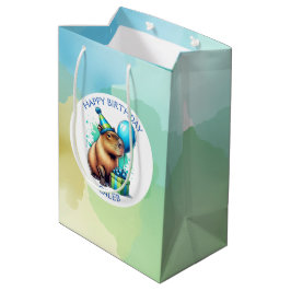 Bolsa De Regalo Mediana  Capybara Themed Boy's Birthday Party Personalized