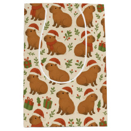 Bolsa De Regalo Mediana Capybaras en Navidades