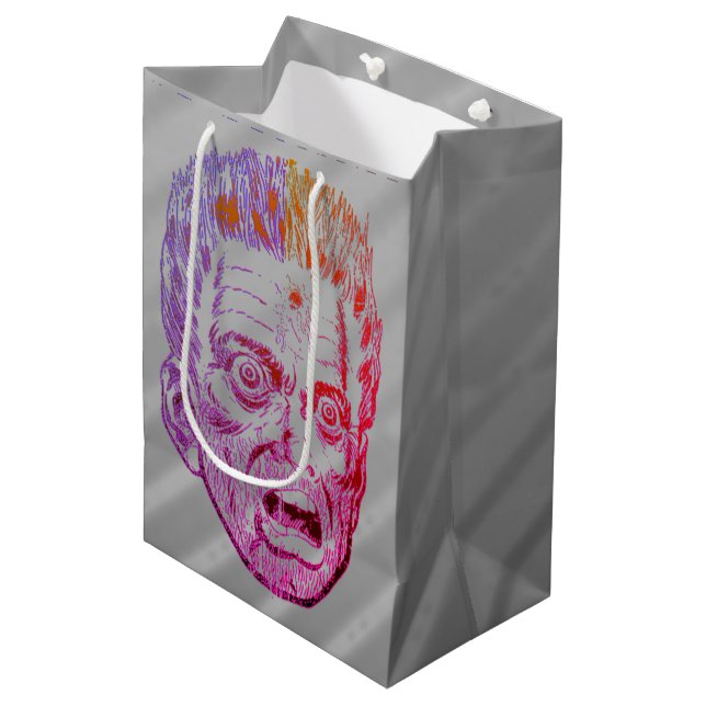 Bolsa De Regalo Mediana Cara cómica de Halloween Face con miedo (Angulo Anverso)