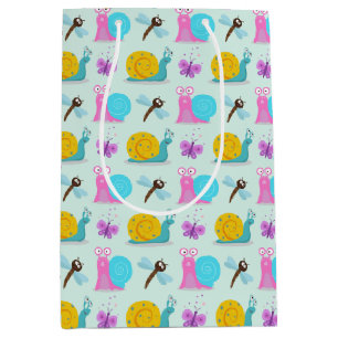 Bolsa De Regalo Mediana Caracoles, mariposas y libélulas
