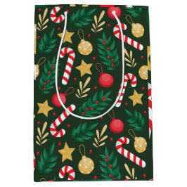 Bolsa De Regalo Mediana caramelos clásicos y hojas Navidades