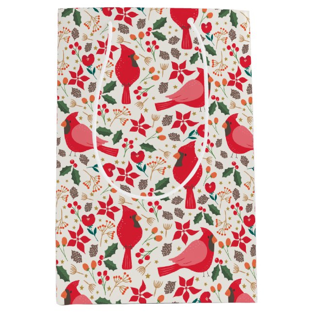 Bolsa De Regalo Mediana Cardenales de vacaciones de invierno (Anverso)