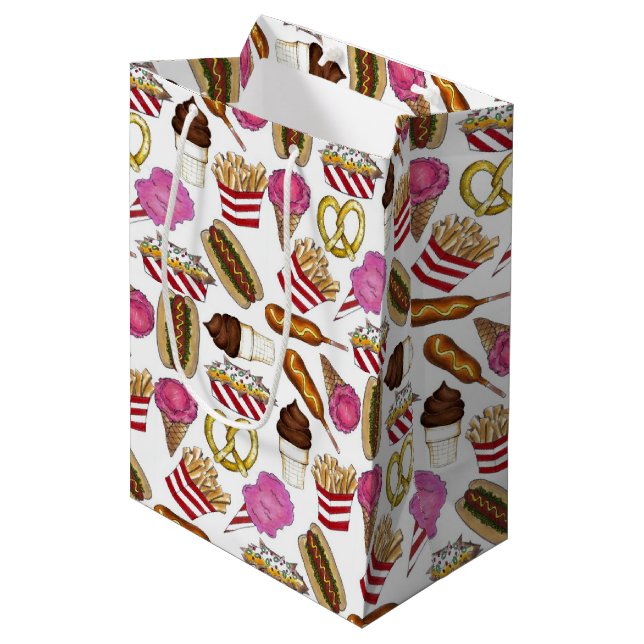 Bolsa De Regalo Mediana Carnaval Estatal Feria Alimentos Nachos Algodón (Angulo Anverso)