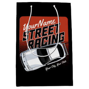 Bolsa De Regalo Mediana Carrera de coches personalizada de carreras callej