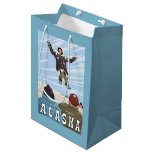 Bolsa De Regalo Mediana Carretilla, viaje del vintage del lanzamiento de