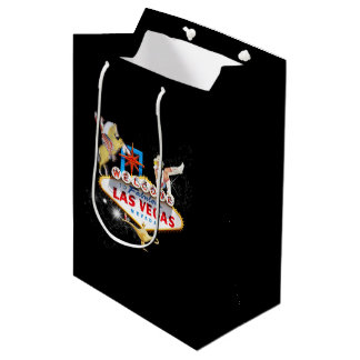 Bolsa De Regalo Mediana Cartel de bienvenida a Las Vegas sobre un fondo es