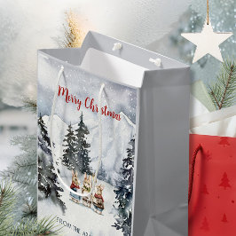 Bolsa De Regalo Mediana Casa de Conejo al Estilo Acuarela