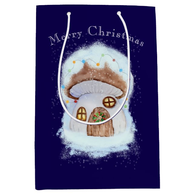 Bolsa De Regalo Mediana casa de hada de Navidad (Anverso)