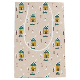 Bolsa De Regalo Mediana Casa de vacaciones de invierno moderna