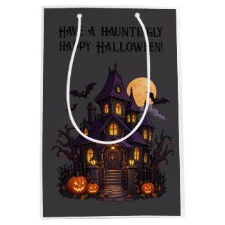 Bolsa De Regalo Mediana Casa Embrujada – Diseño de Halloween 🎃