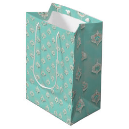 Bolsa De Regalo Mediana Cascada elegante de diamantes azules de época