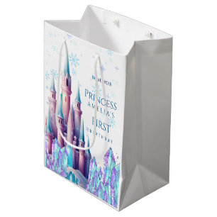 Bolsa De Regalo Mediana Castillo de Dibujos Animados Reino Congelado Cumpl