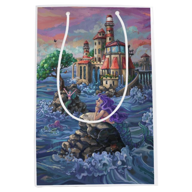 Bolsa De Regalo Mediana Castillo de Mermaid (Anverso)