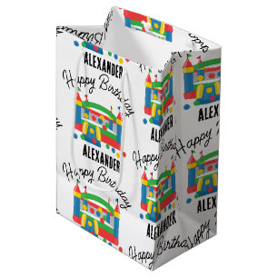 Bolsa De Regalo Mediana Castillo de Salto de Casa de Rebote Nombre de Niño