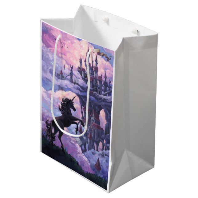 Bolsa De Regalo Mediana Castillo de Unicornio (Angulo Anverso)