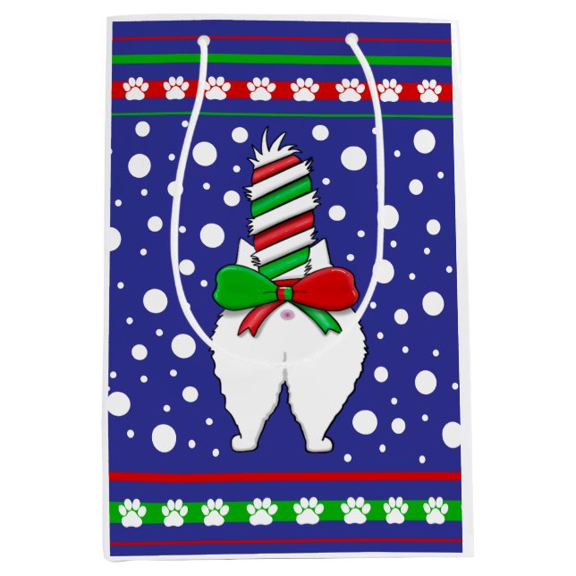 Bolsa De Regalo Mediana Cat Butt Navidades Green (Anverso)