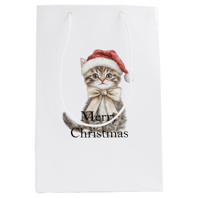 Bolsa De Regalo Mediana Cat in a hat Christmas  (Anverso)